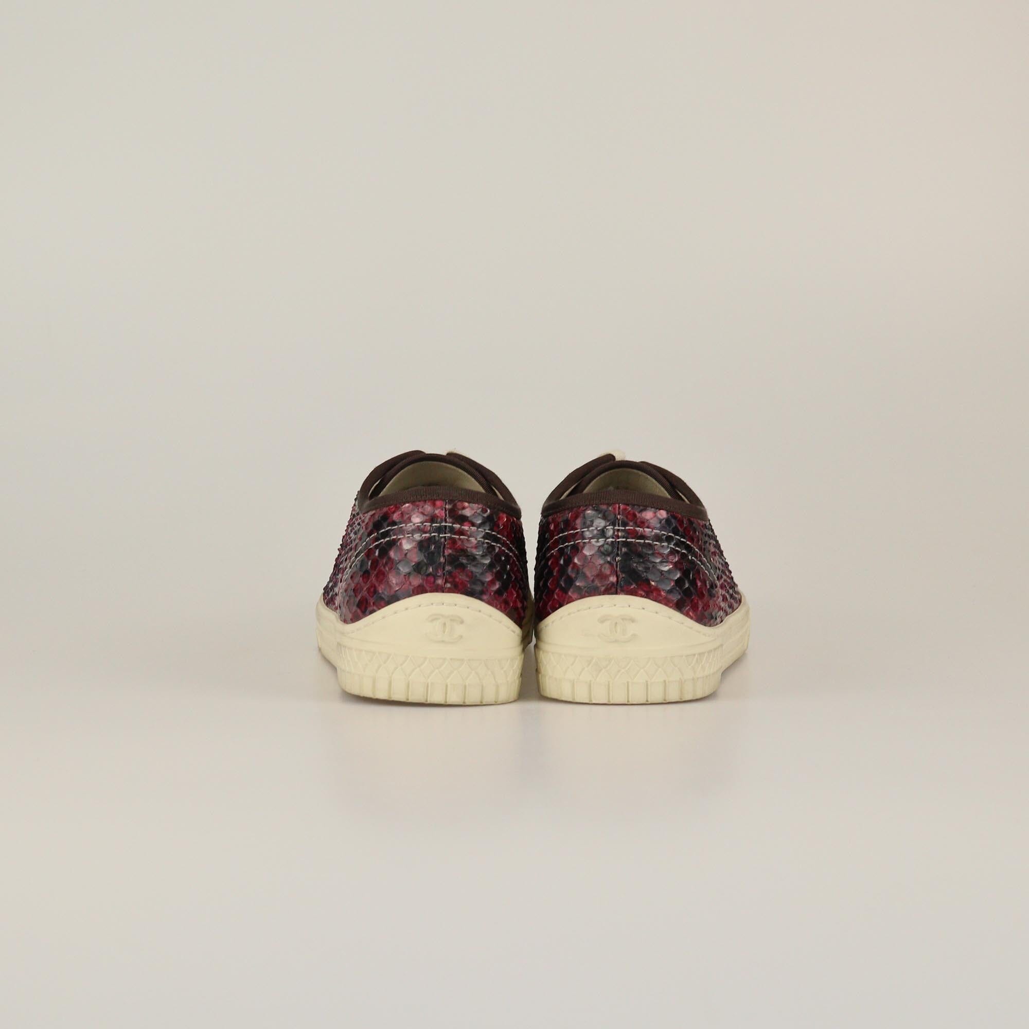Chanel Multicolor Cap Toe Low Top Sneakers Womens Chanel 