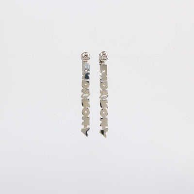 Fendi Silver Tone Metal Crystal Embellished Fendi Roma Drop Earrings