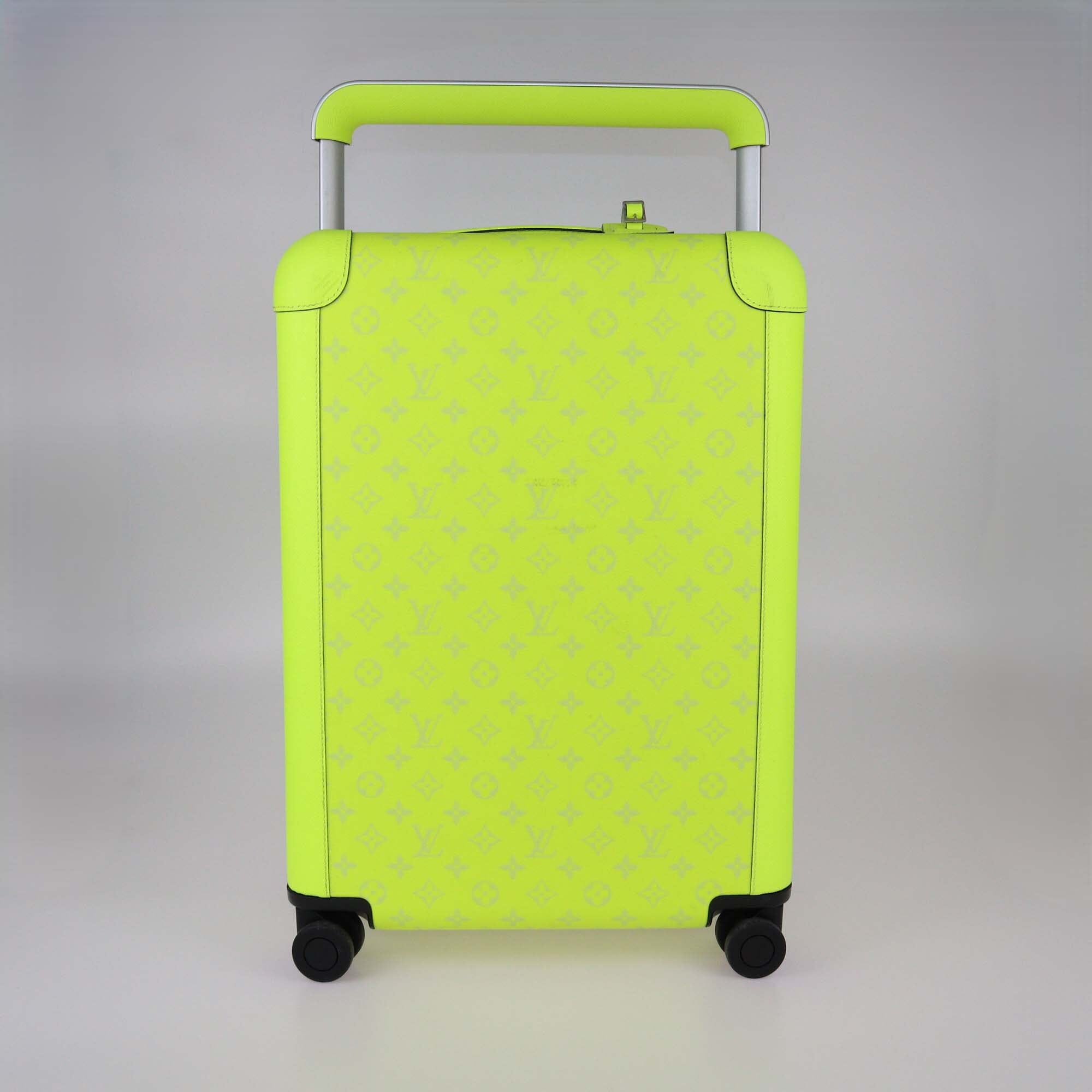 Louis Vuitton Neon Green Monogram Green Monogram Canvas Horizon 55 Luggage Womens Louis Vuitton 