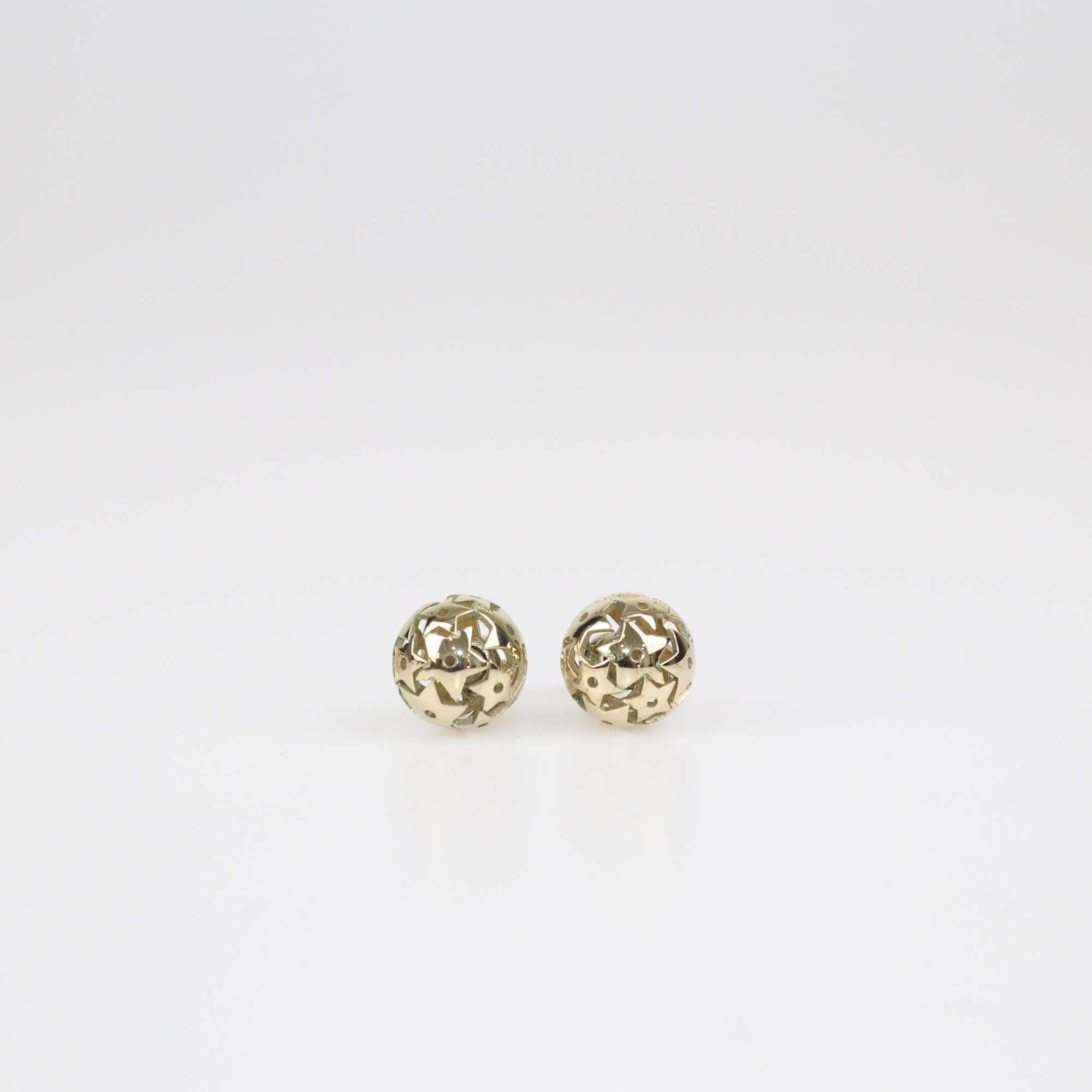 Christian Dior Gold Tone Metal Faux Pearl Star Mise En Dior Earrings