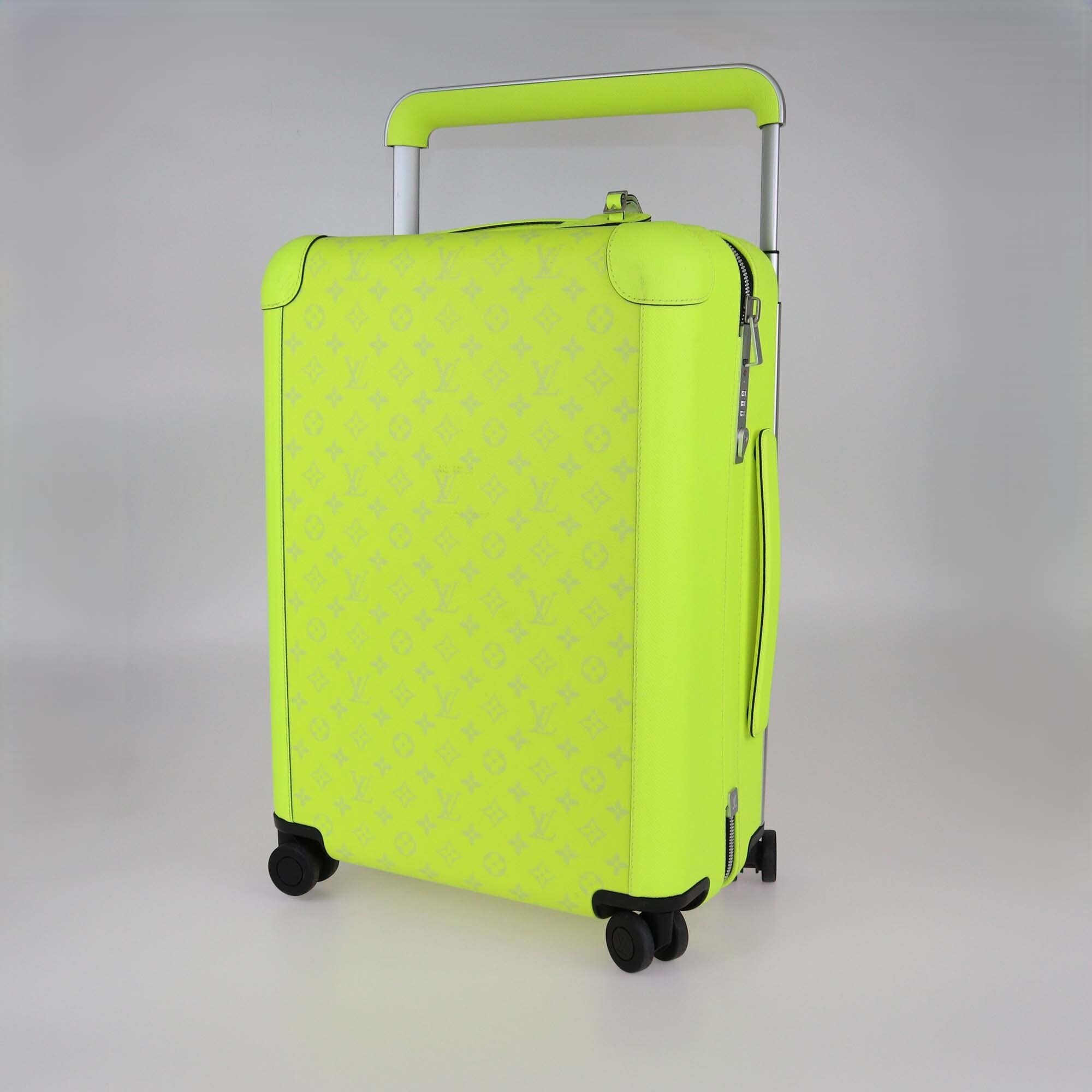 Louis Vuitton Neon Green Monogram Green Monogram Canvas Horizon 55 Luggage Womens Louis Vuitton 