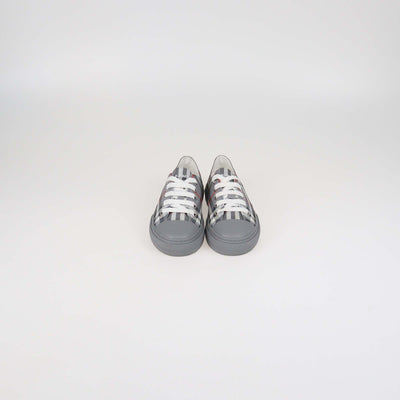 Burberry Kids Grey Vintage Check Fabric Jack Low Top Sneakers