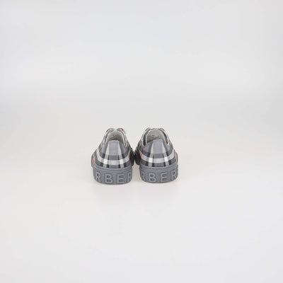 Burberry Kids Grey Vintage Check Fabric Jack Low Top Sneakers