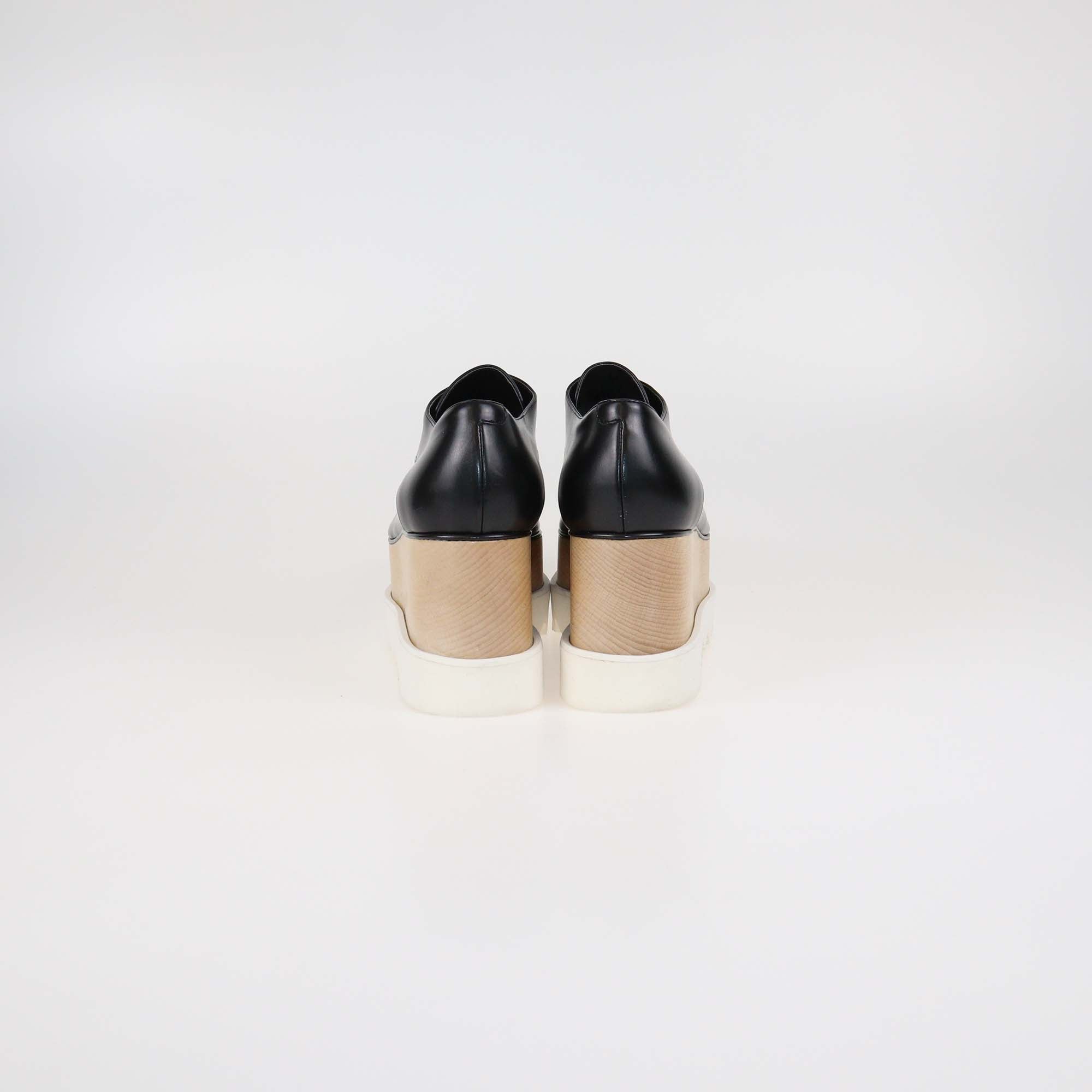 Stella McCartney Black Faux Leather Elyse Platform Sneakers