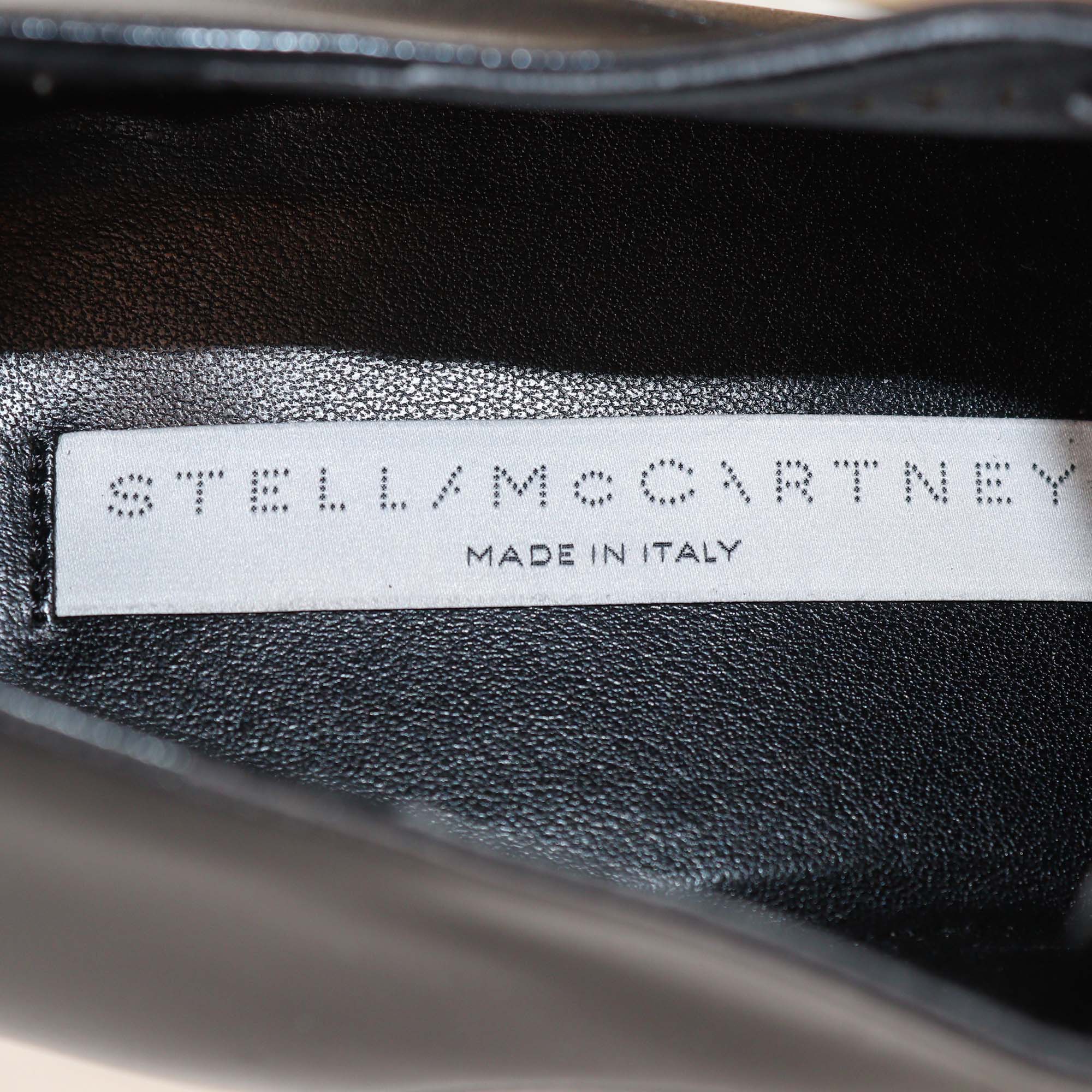 Stella McCartney Black Faux Leather Elyse Platform Sneakers