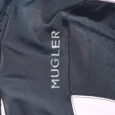 Mugler Black/Pink Blend Polyamide Panelled Spiral Leggings
