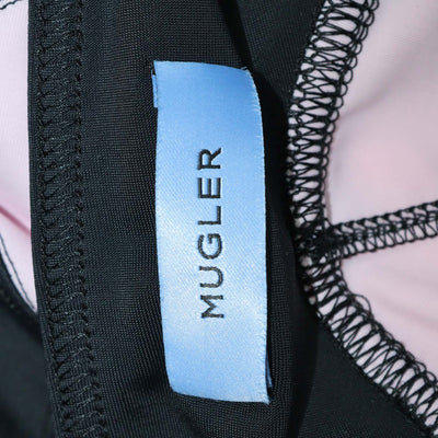 Mugler Black/Pink Blend Polyamide Panelled Spiral Leggings