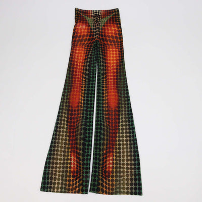 Jean Paul Gaultier Multicolor Polyamide Polka Dot Flared Pants