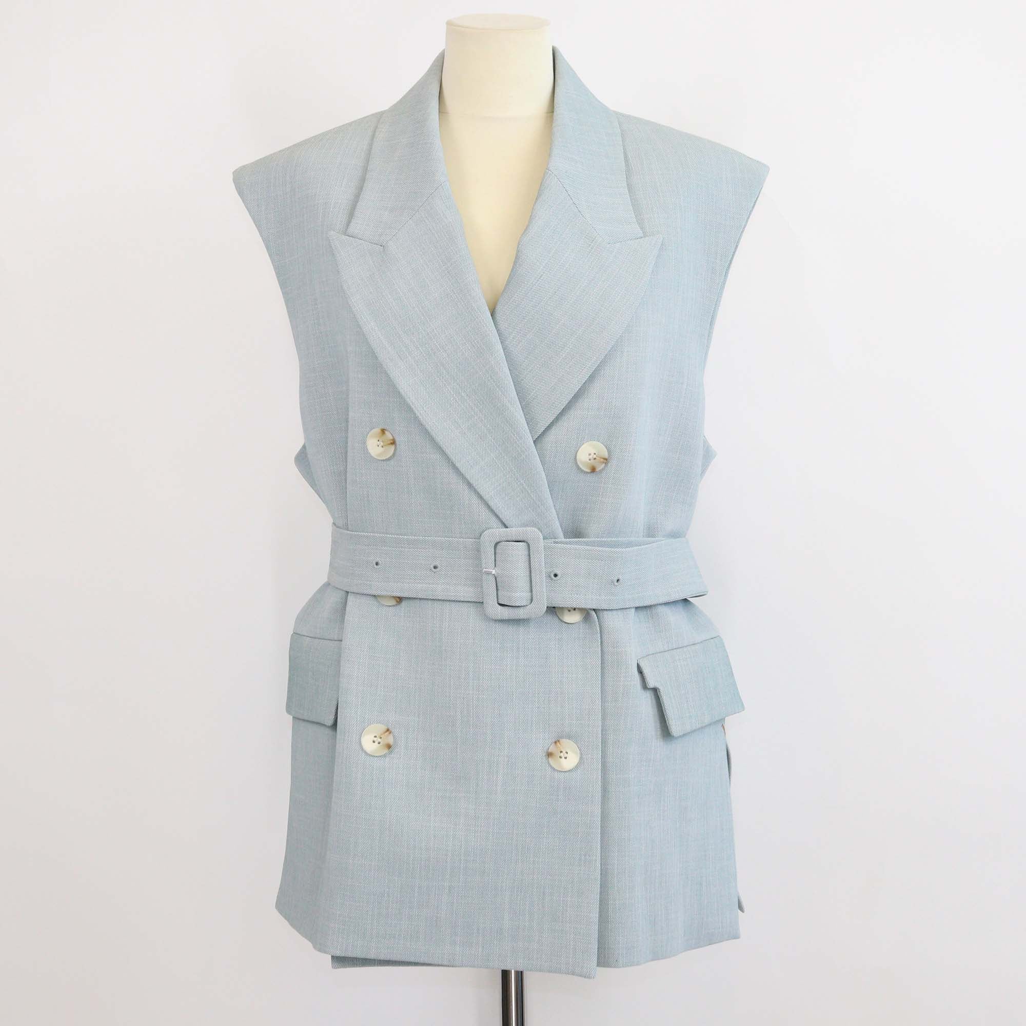 Camilla and Marc Blue Percival Belted Sleeveless Vest