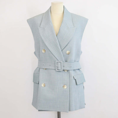 Camilla and Marc Blue Percival Belted Sleeveless Vest