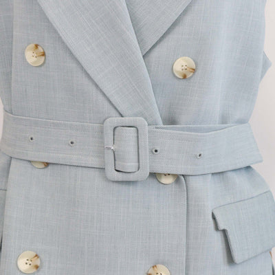 Camilla and Marc Blue Percival Belted Sleeveless Vest