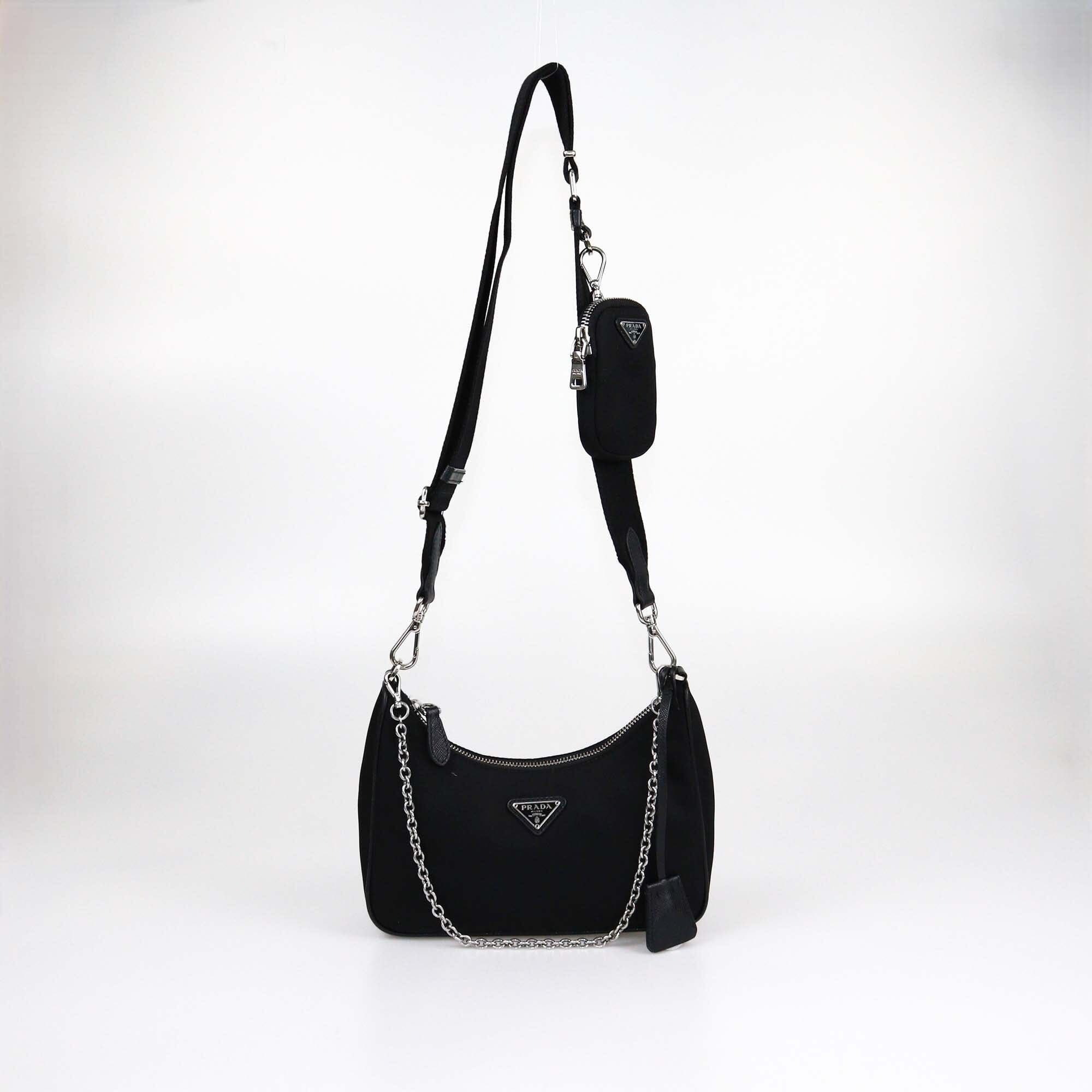 Prada Black Nylon Re-Edition 2005 Shoulder Bag Womens Prada 