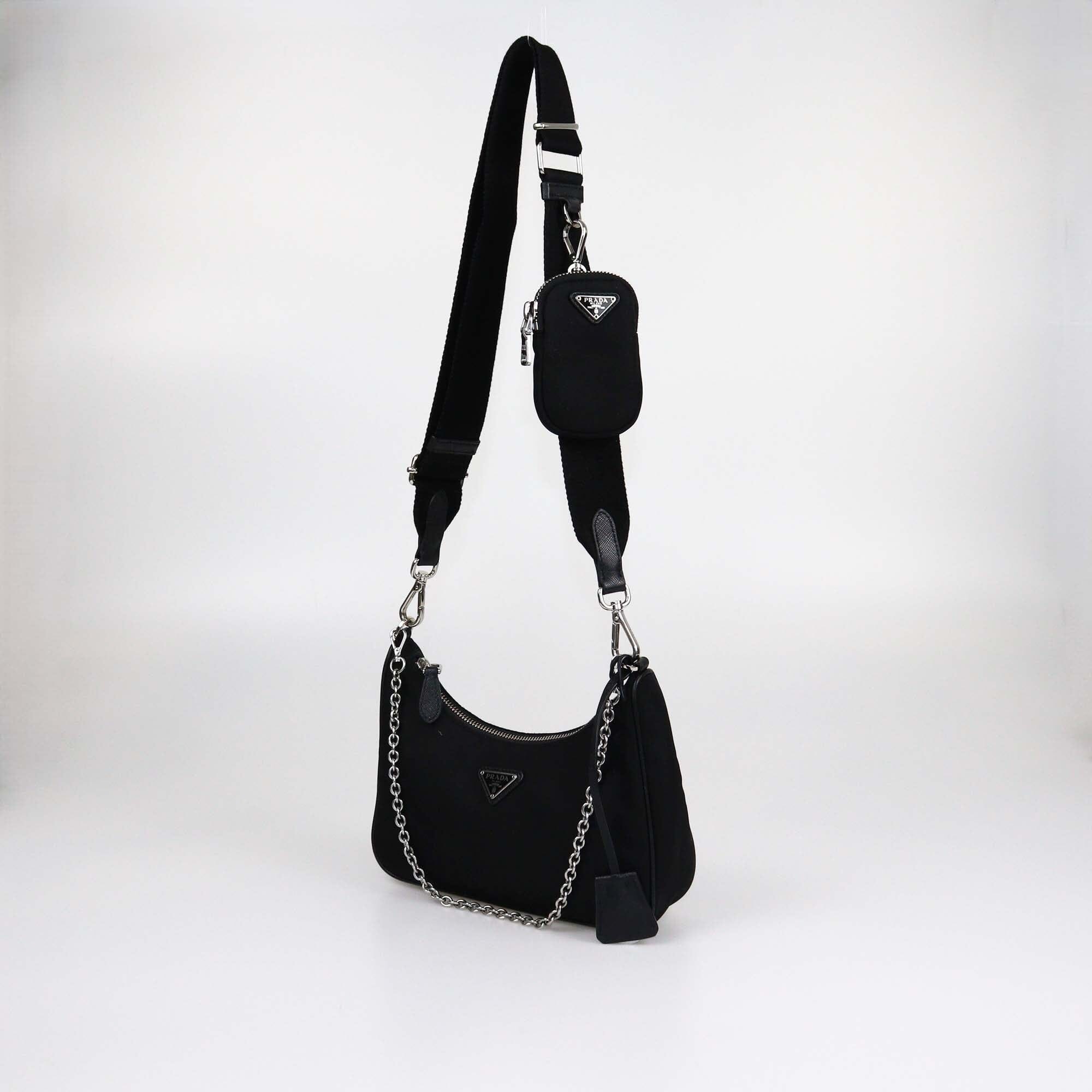 Prada Black Nylon Re-Edition 2005 Shoulder Bag Womens Prada 