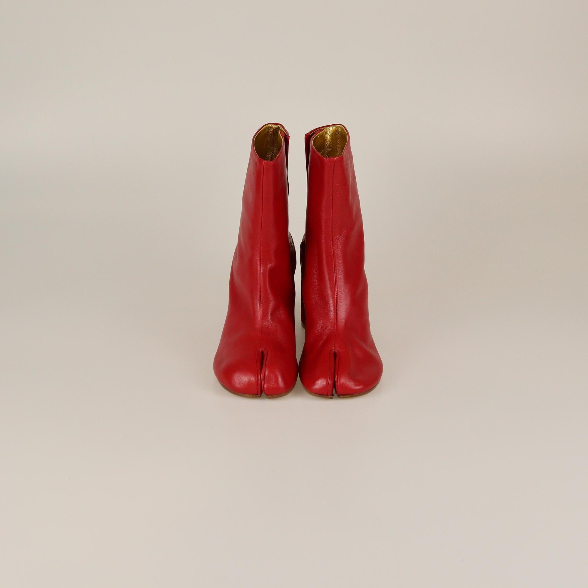 Maison Martin Margiela Red Tabi Ankle Boots Womens Maison Martin Margiela 