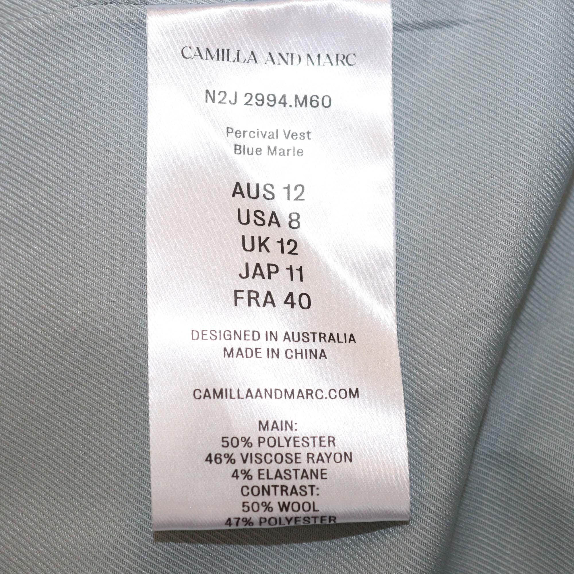 Camilla and Marc Blue Percival Belted Sleeveless Vest