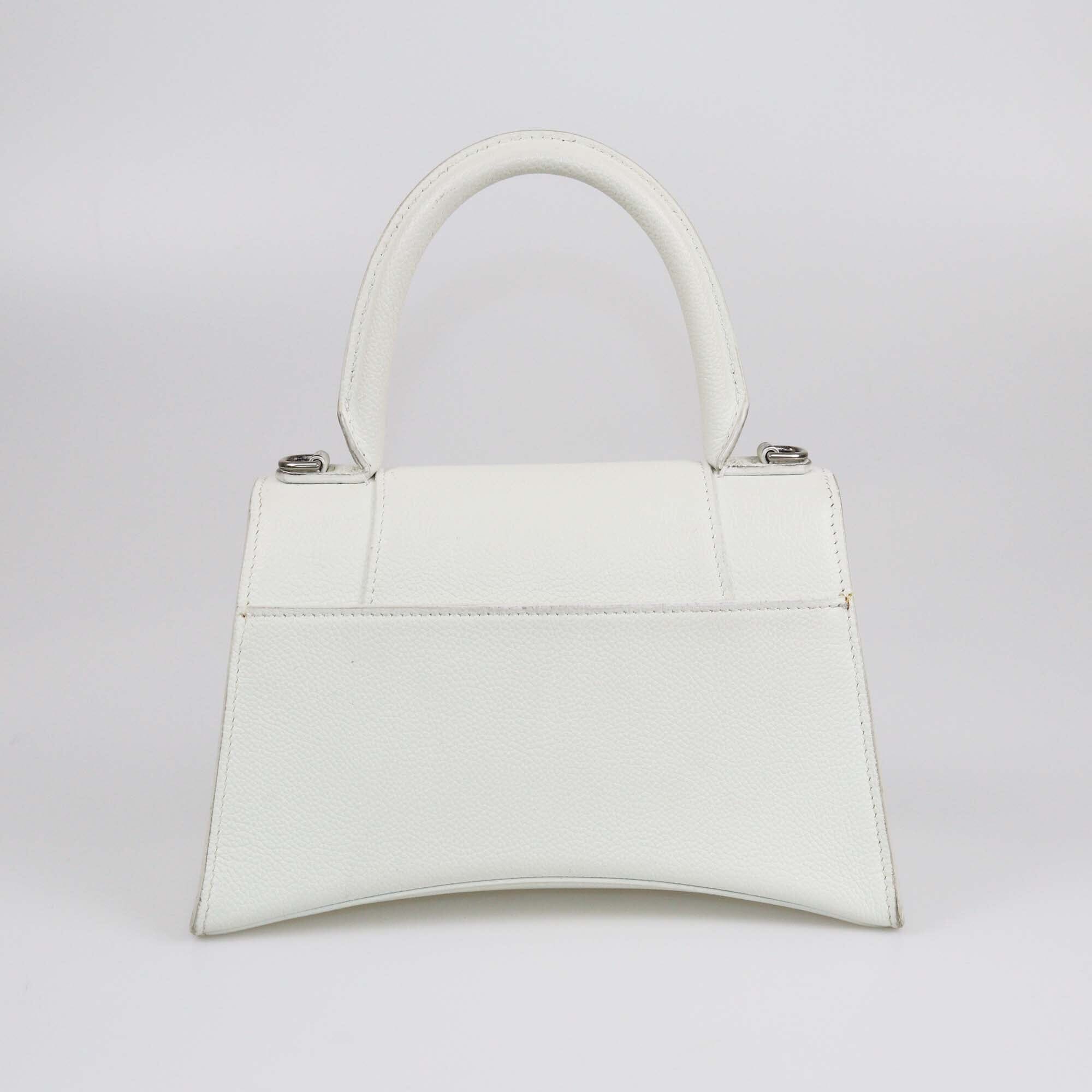 Balenciaga White Small Hourglass Top Handle Bag Womens Balenciaga 