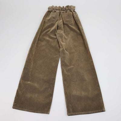 Miu Miu Brown Velvet Chambray Wide Leg Pants