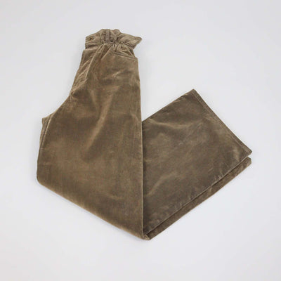 Miu Miu Brown Velvet Chambray Wide Leg Pants