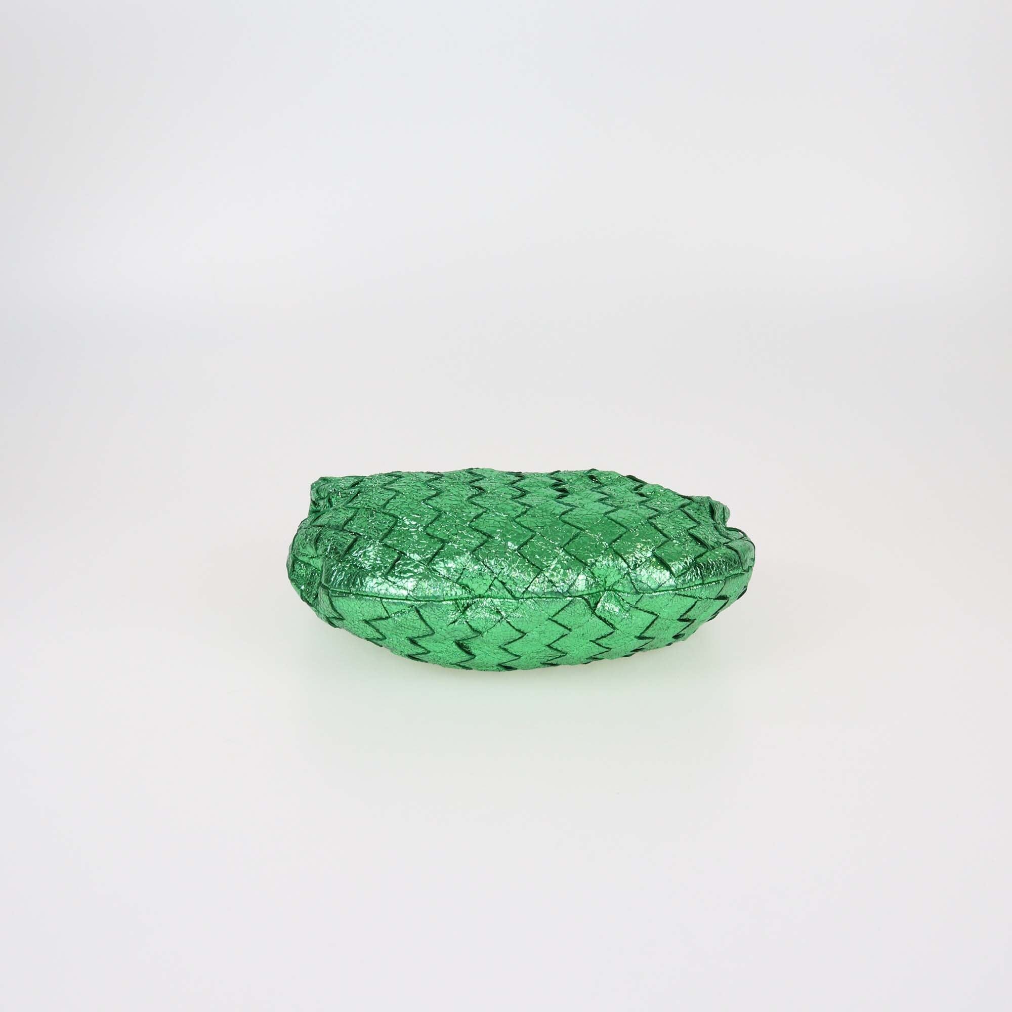Bottega Veneta Metallic Green Intrecciato Mini Jodie Bag Womens Bottega Veneta 