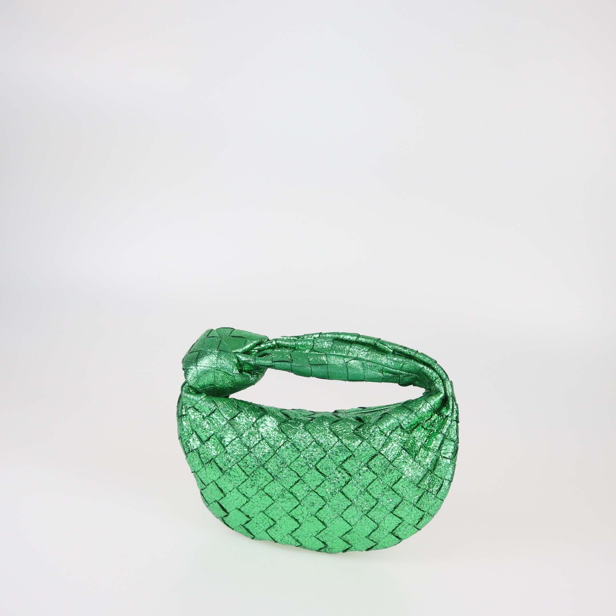 Bottega Veneta Metallic Green Intrecciato Mini Jodie Bag Womens Bottega Veneta 
