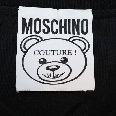 Moschino Couture Black Cotton Teddy Bear Embroidered Short Sleeve T-Shirt