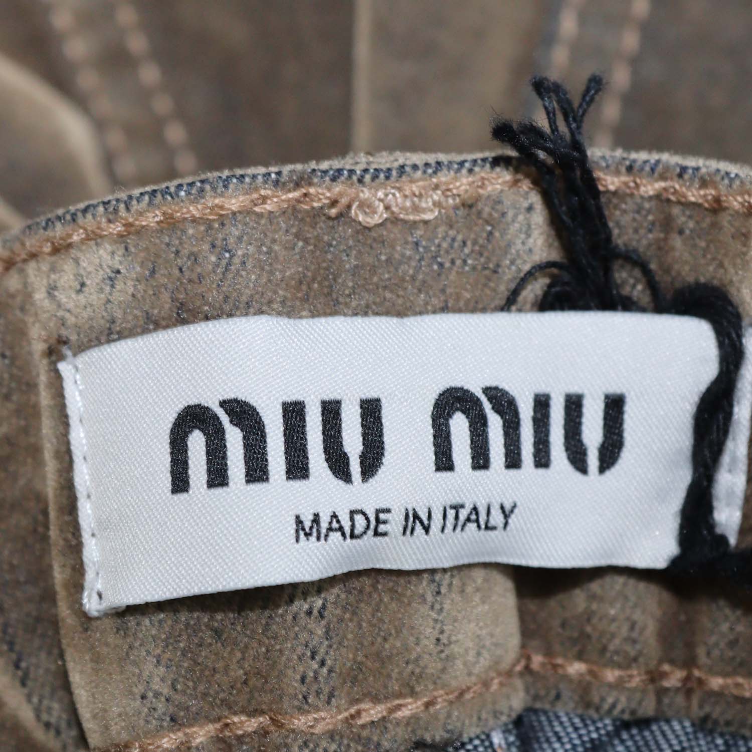 Miu Miu Brown Velvet Chambray Wide Leg Pants