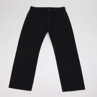 Valentino Black Denim Rockstud Straight Leg Pants