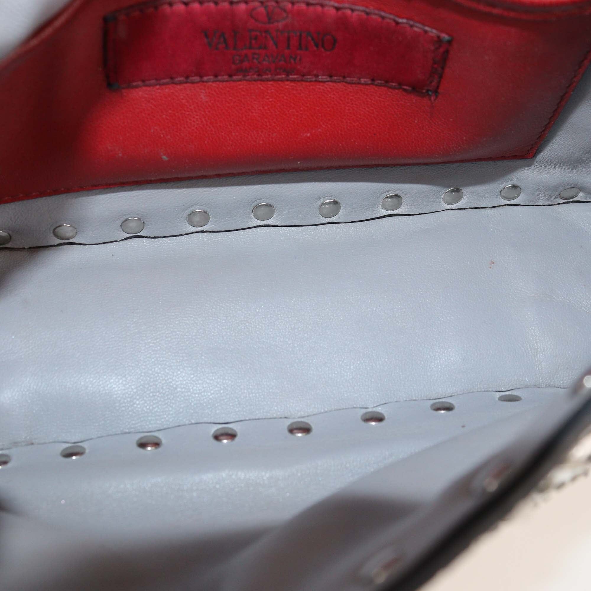 Valentino Silver Quilted Small Rockstud Spike Top Handle Bag Womens Valentino 