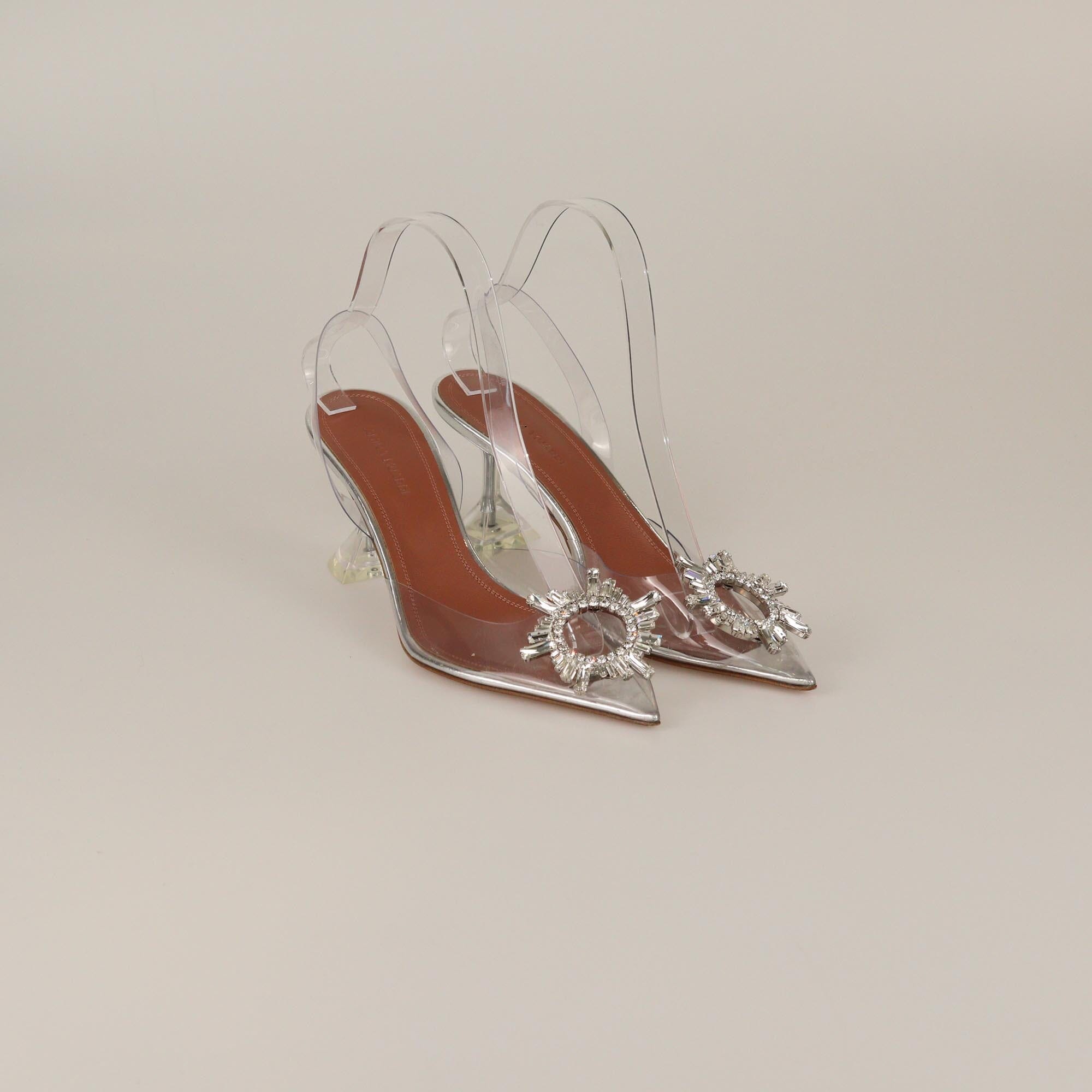 Amina Muaddi Clear Begum Slingback Pumps Womens Amina Muaddi 
