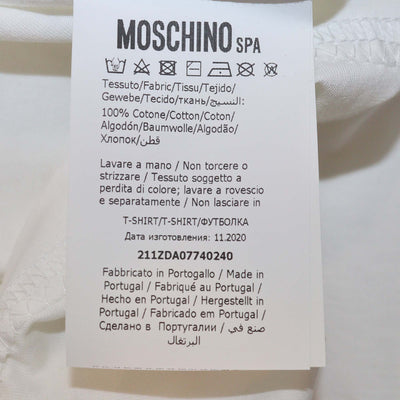 Moschino Couture White Cotton Teddy Bear Embroidered Short Sleeve T-Shirt