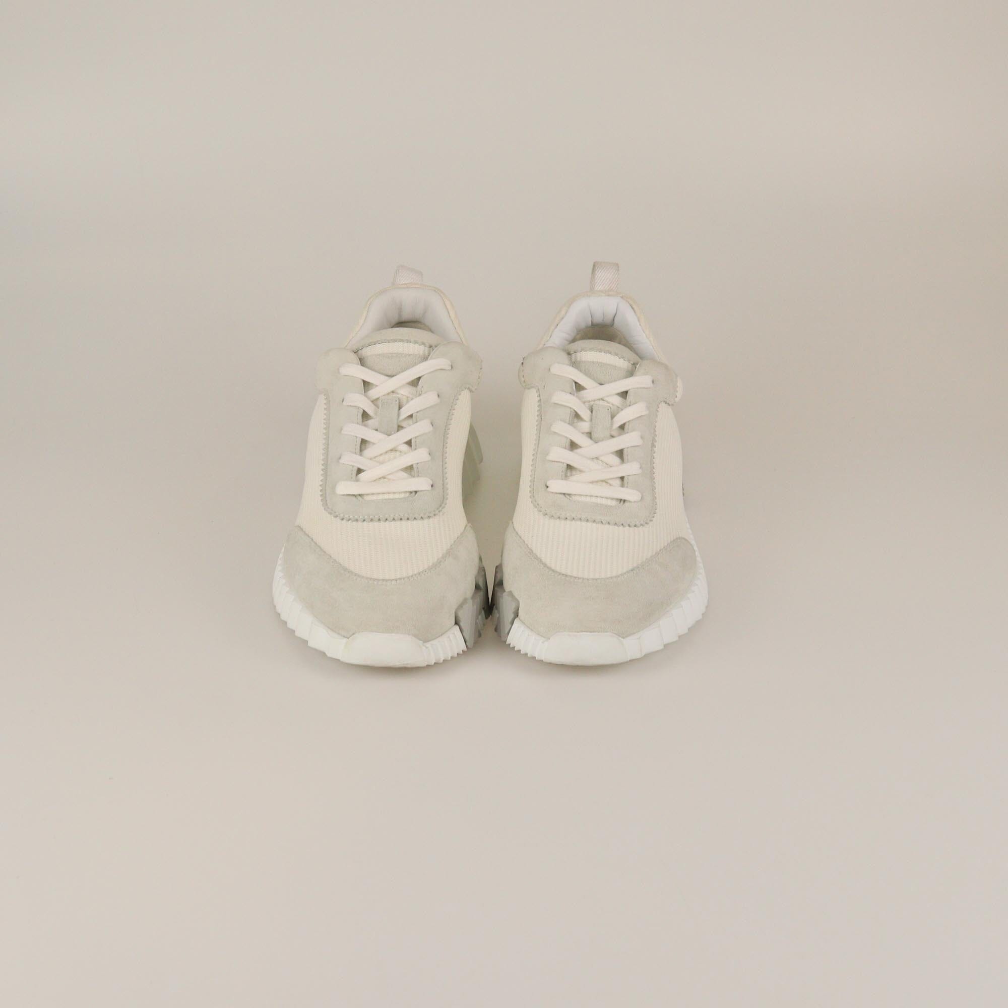 Hermes White/Grey Bouncing Sneakers Mens Hermes 