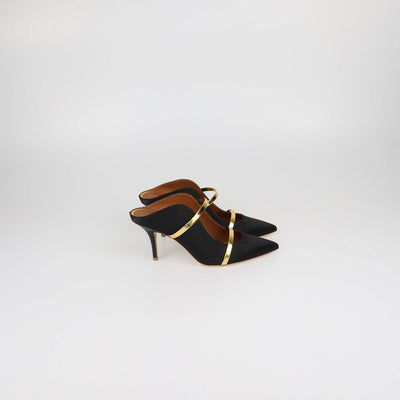 Malone Soulier Black Satin Maureen Mules