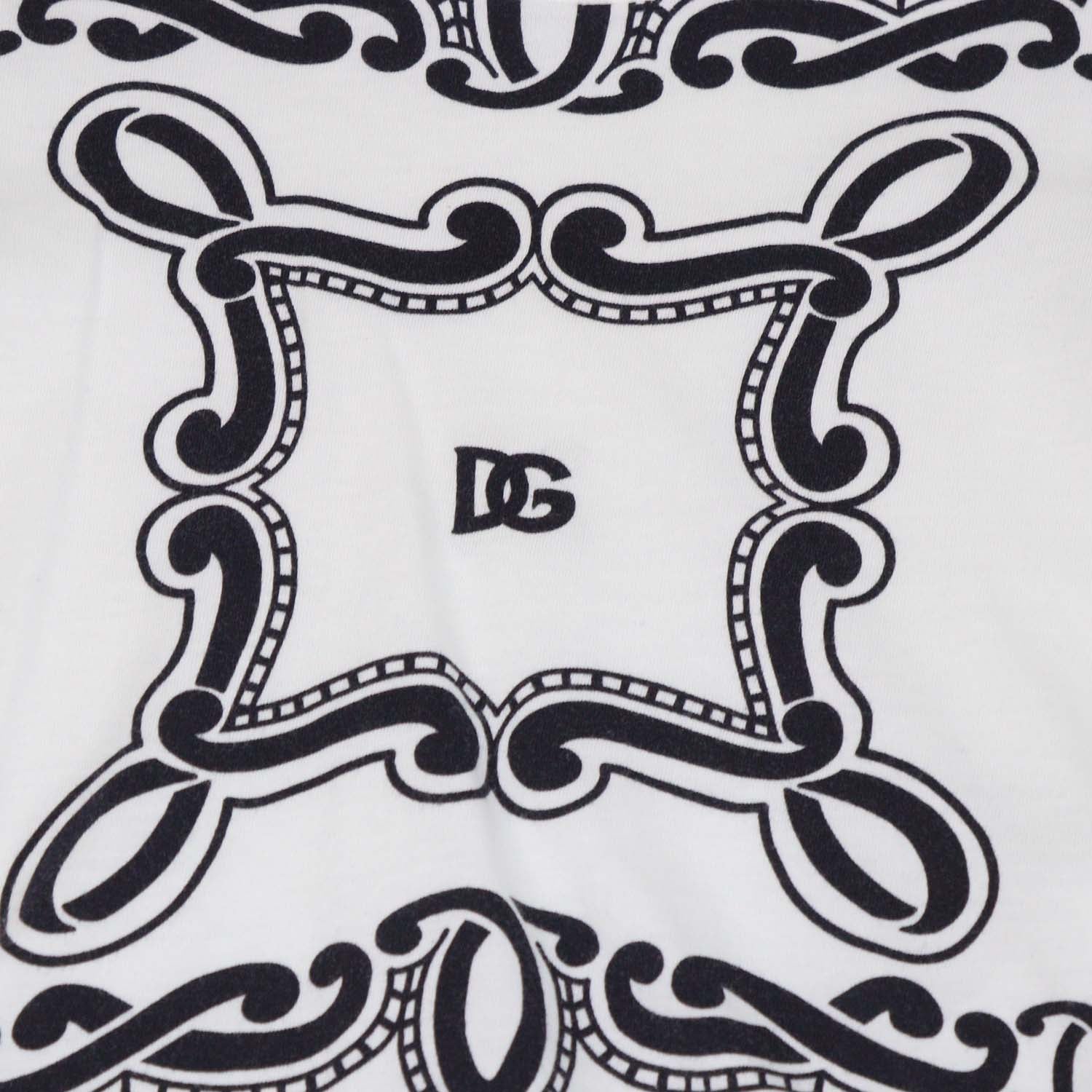 Dolce & Gabbana Kids White/Black Cotton Banda Print T-Shirt & Short Set