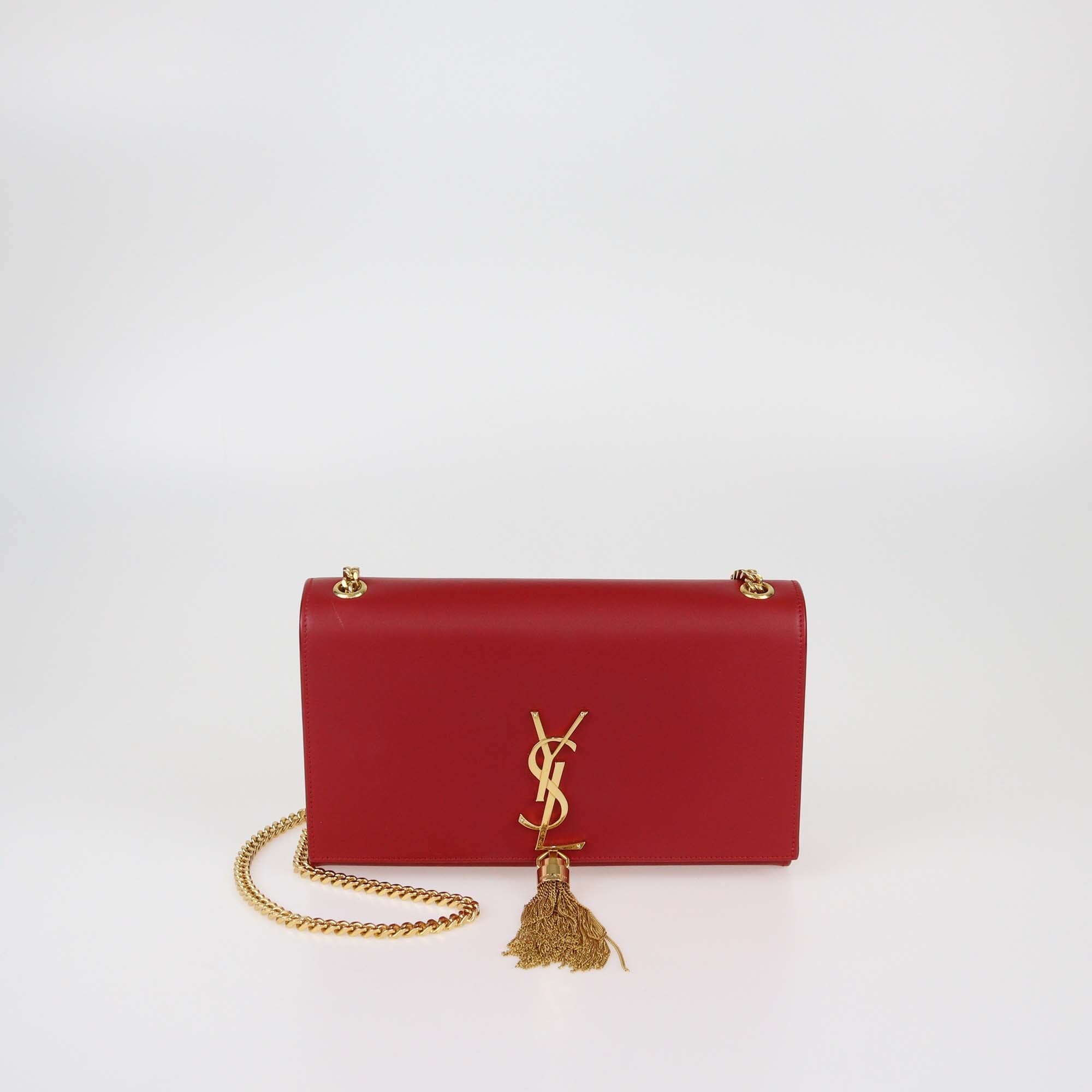 Saint Laurent Red Medium Kate Tassel Chain Shoulder Bag Womens Saint Laurent 