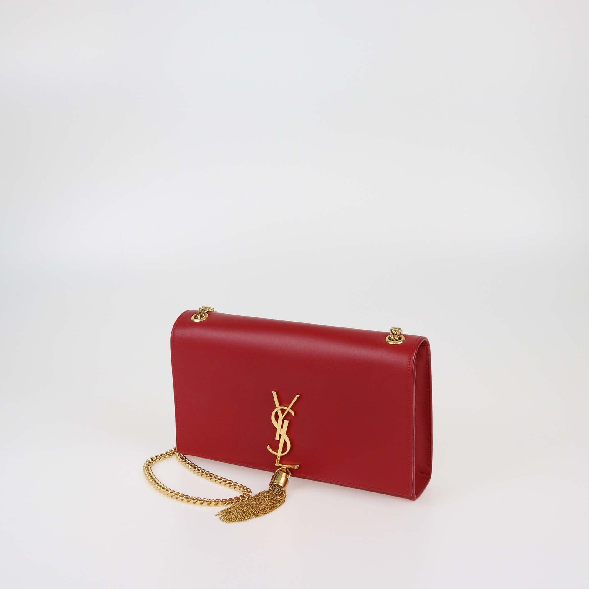 Saint Laurent Red Medium Kate Tassel Chain Shoulder Bag Womens Saint Laurent 
