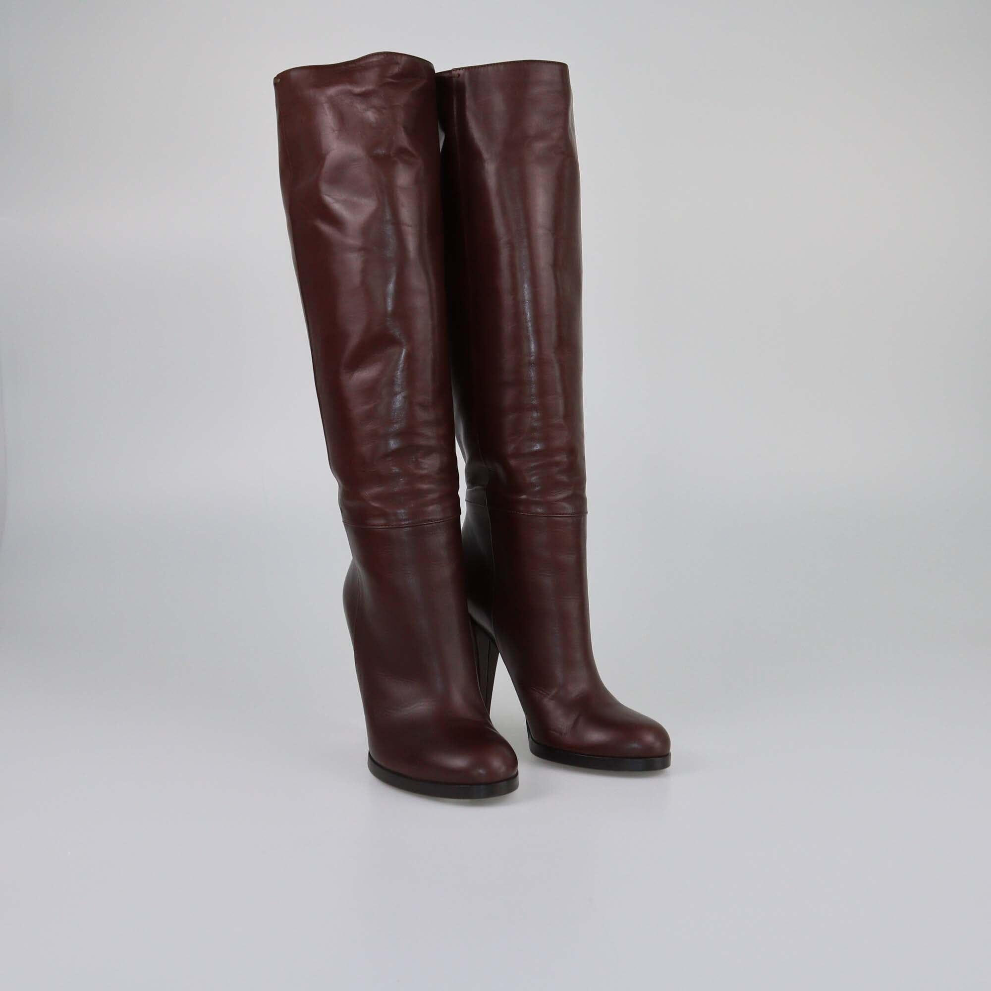 Gucci Brown Elizabeth Knee Boots Womens Gucci 