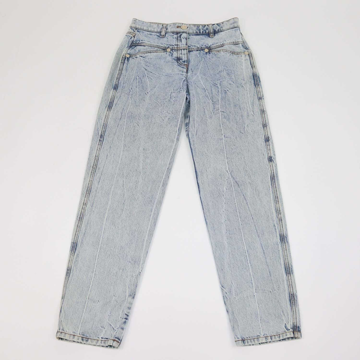 Chanel Washed Blue Denim Straight Leg Pants