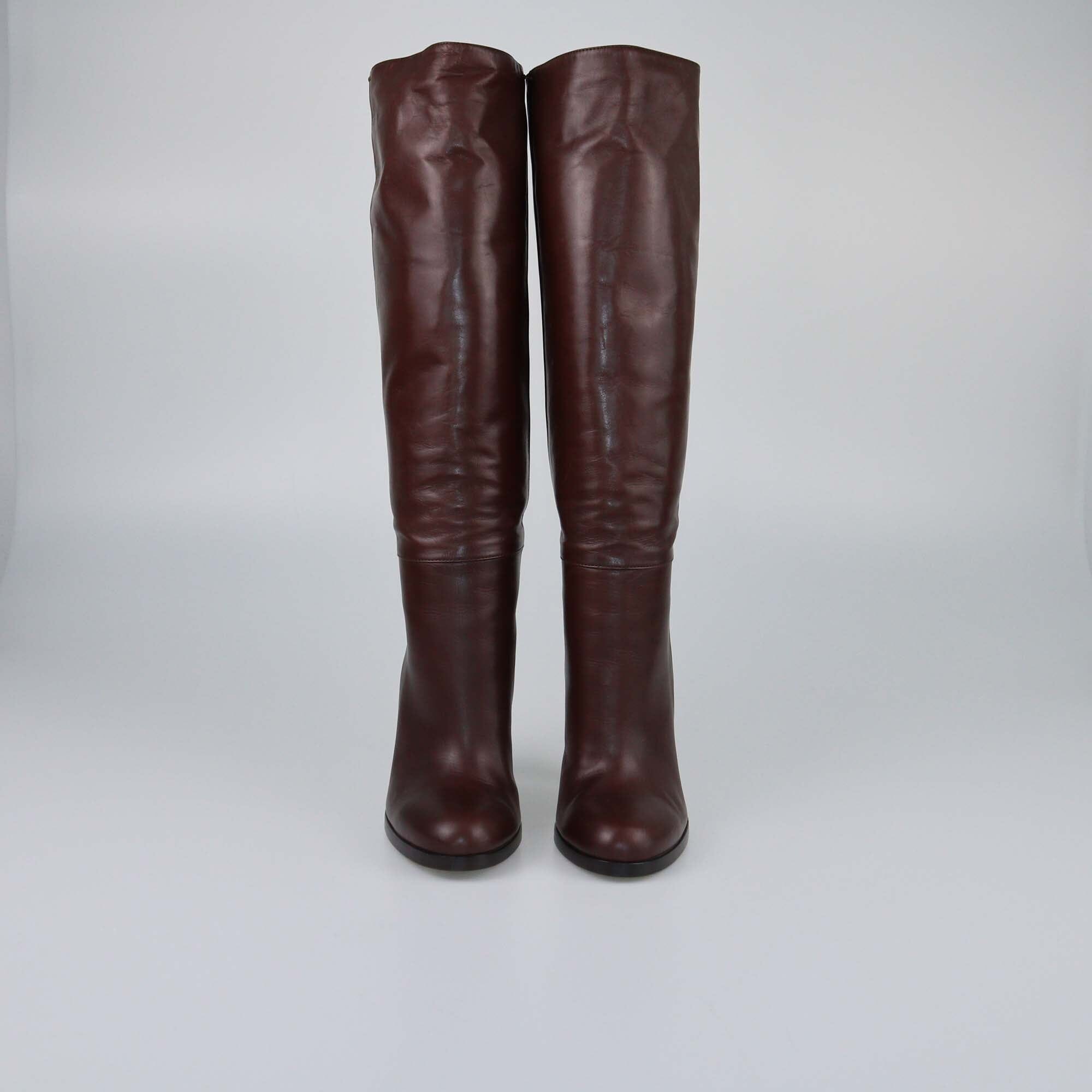 Gucci Brown Elizabeth Knee Boots Womens Gucci 