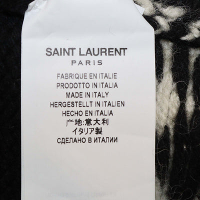 Yves Saint Laurent Black Wool Knit Sequin Embellishments Hooded Cardigan