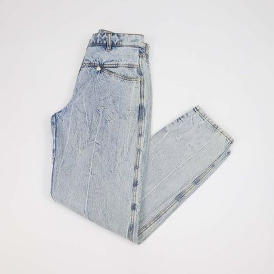 Chanel Washed Blue Denim Straight Leg Pants