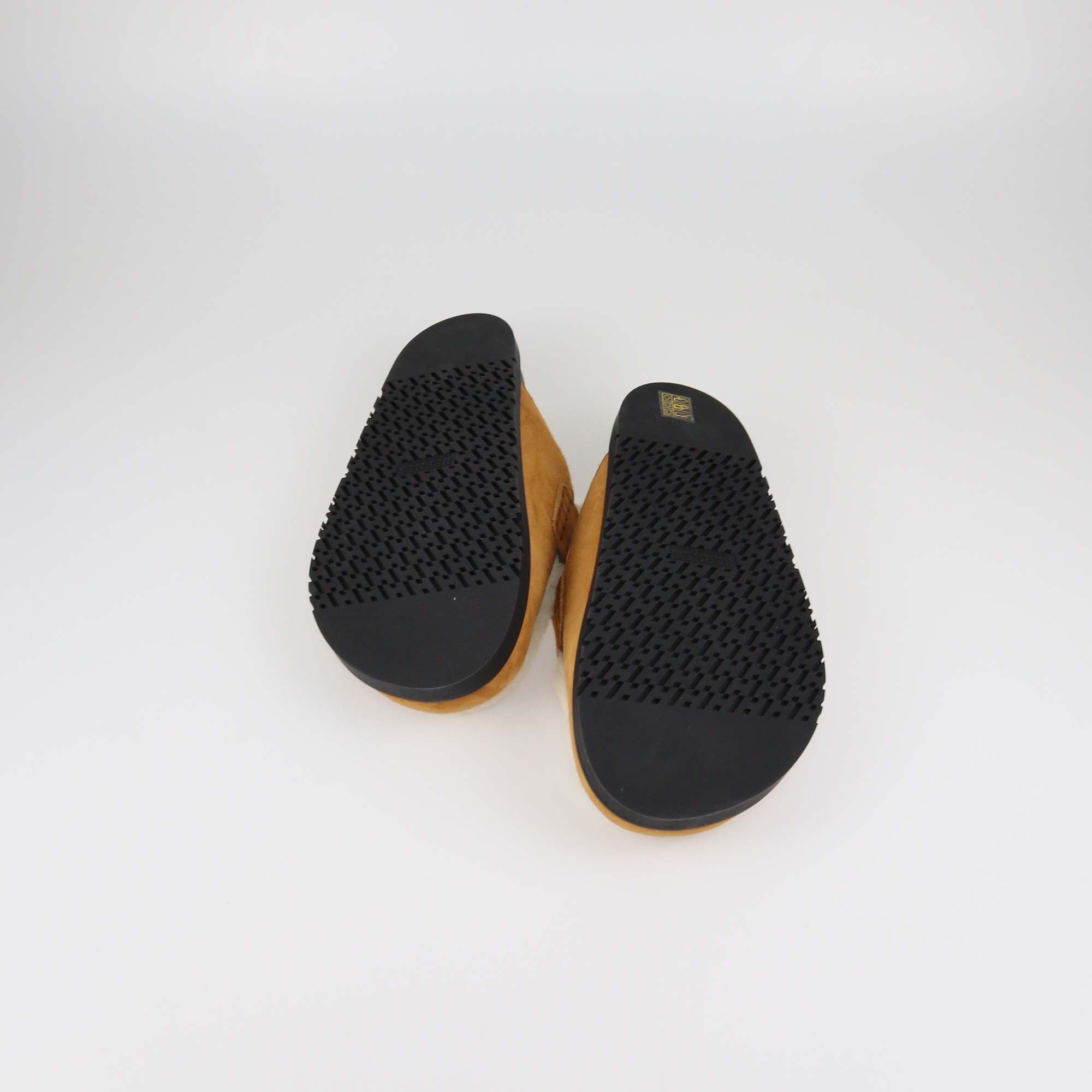 Hermes Brown Suede and Shearling GO Mules