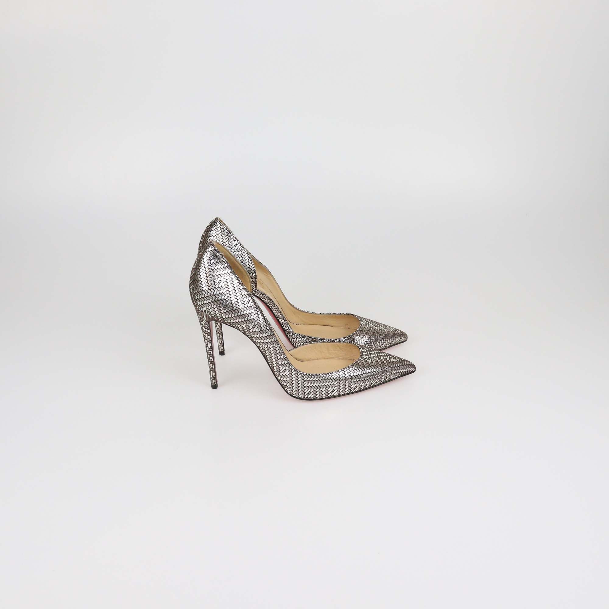 Christian Louboutin Metallic Suede Kid Lame Iriza Pumps