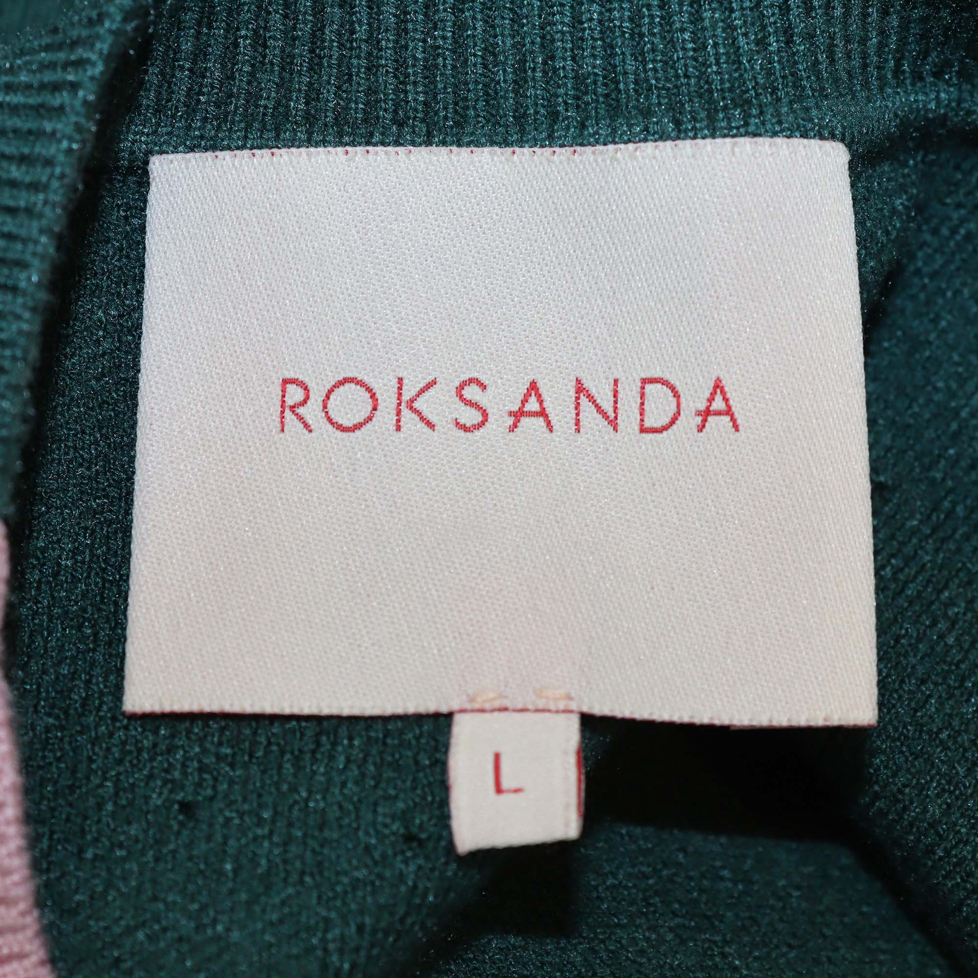 Roksanda Tricolor Crew Neck Long Sleeve Sweater
