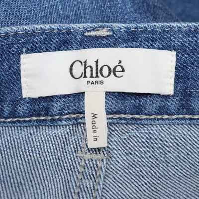 Chloe Ocean Blue Denim Straight Leg Pants