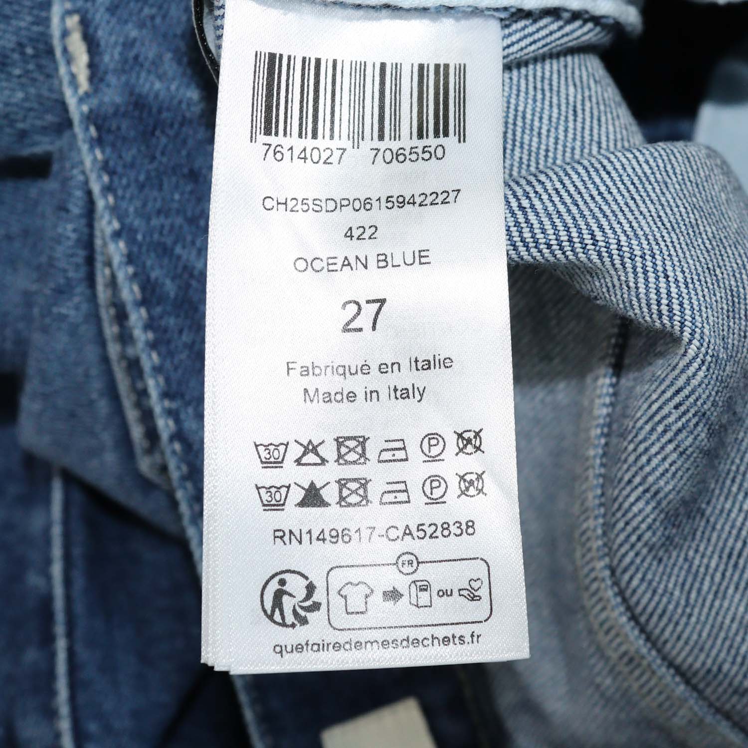 Chloe Ocean Blue Denim Straight Leg Pants