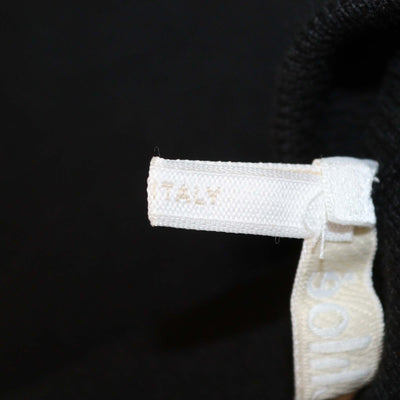 Chloe Black/White Logo Print Knit Crew Neck Sweater