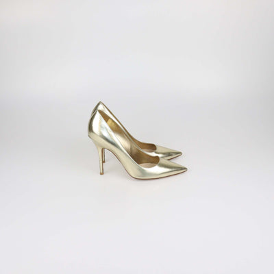 Christian Dior Gold Leather Cherie Pointed Toe Pumps