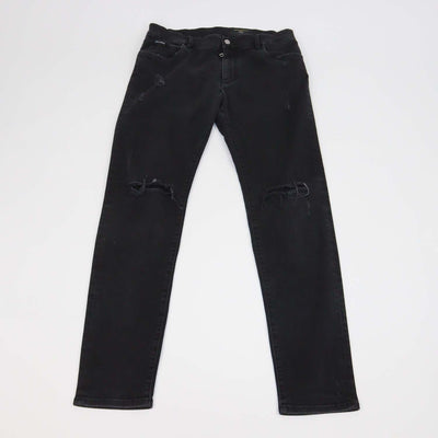 Dolce & Gabbana Black Denim Distressed Slim Fit Pants