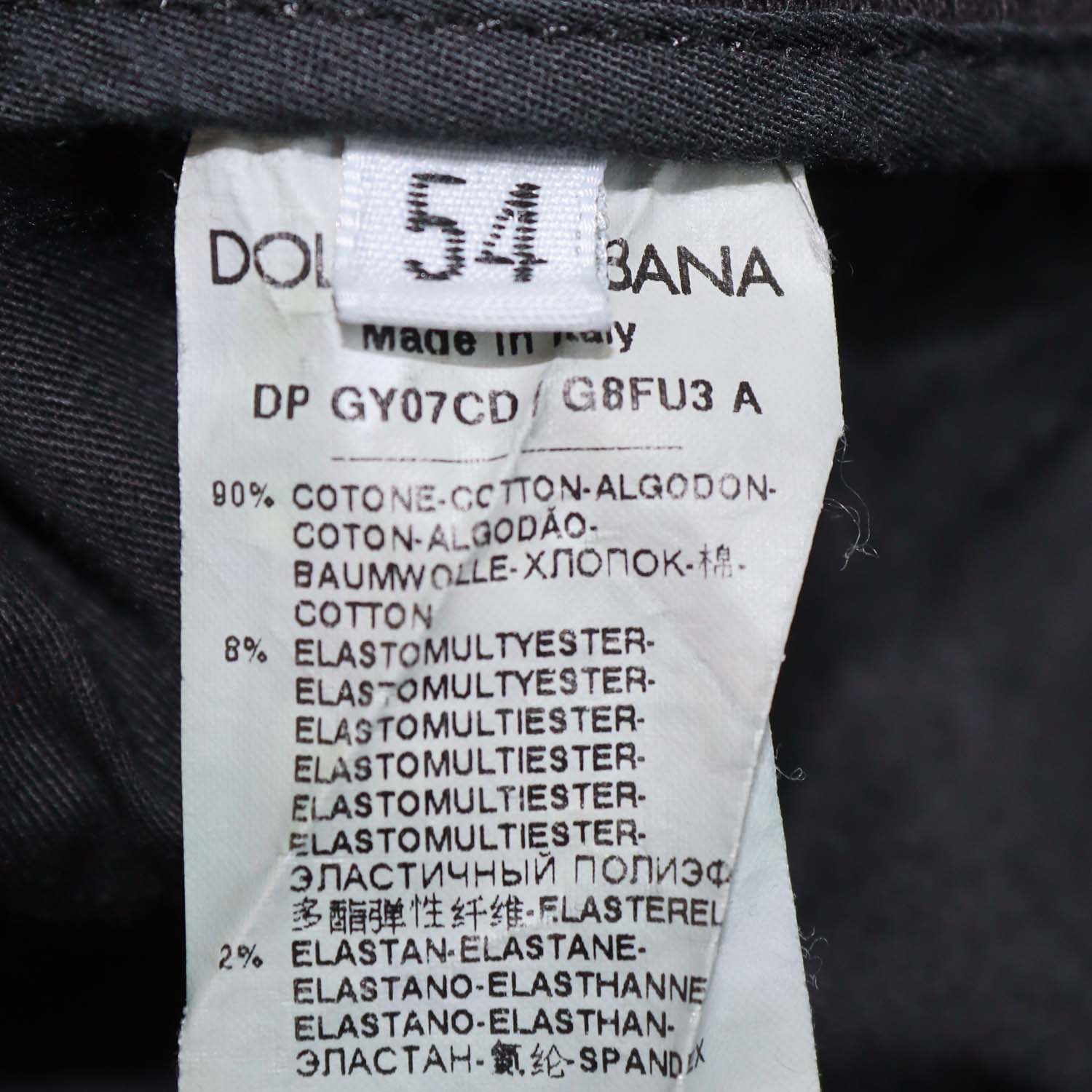 Dolce & Gabbana Black Denim Distressed Slim Fit Pants