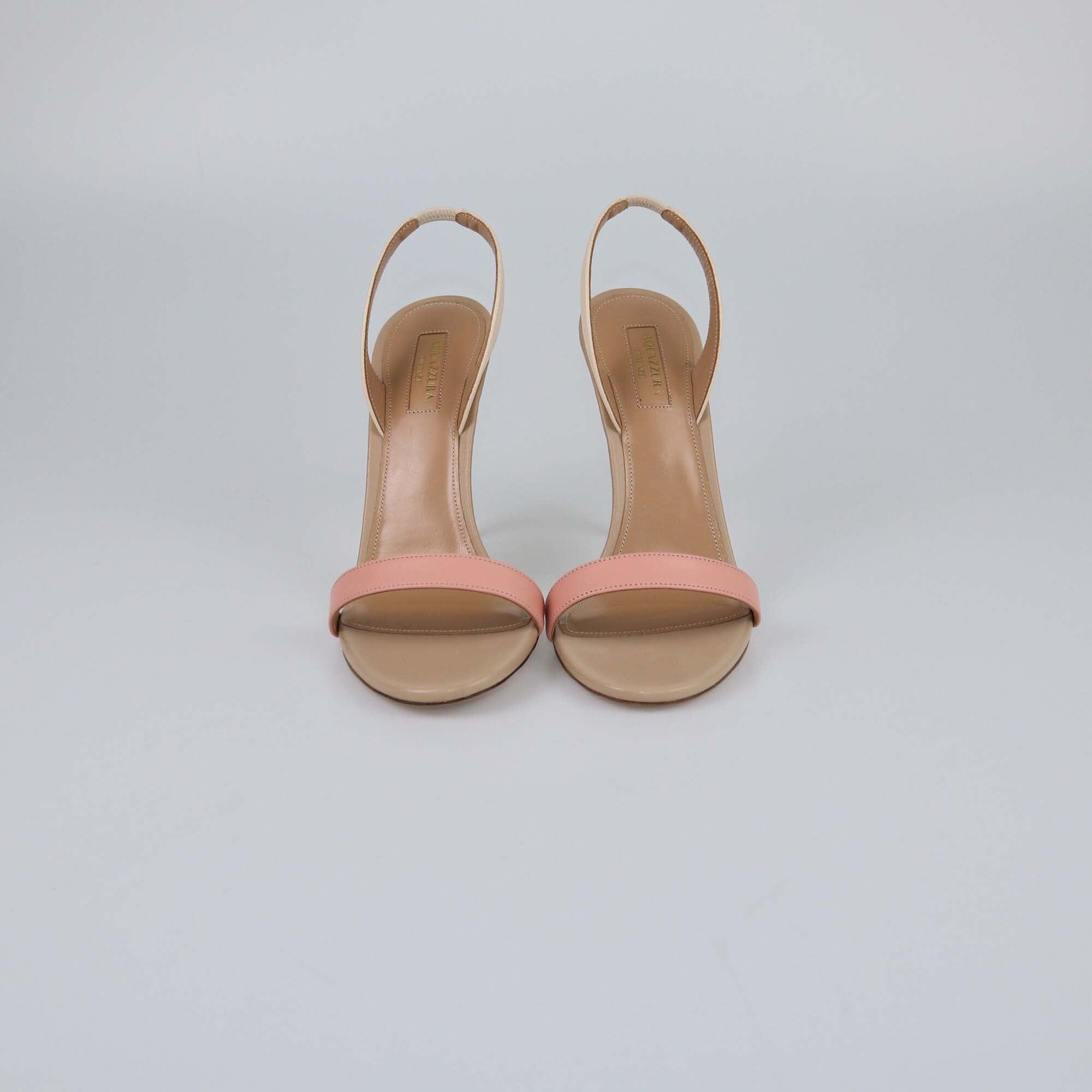 Aquazzura Beige/Pink So Nude Slingback Sandals Womens Aquazzura 